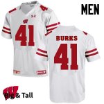 Men's Wisconsin Badgers NCAA #41 Noah Burks White Authentic Under Armour Big & Tall Stitched College Football Jersey CH31L14PC